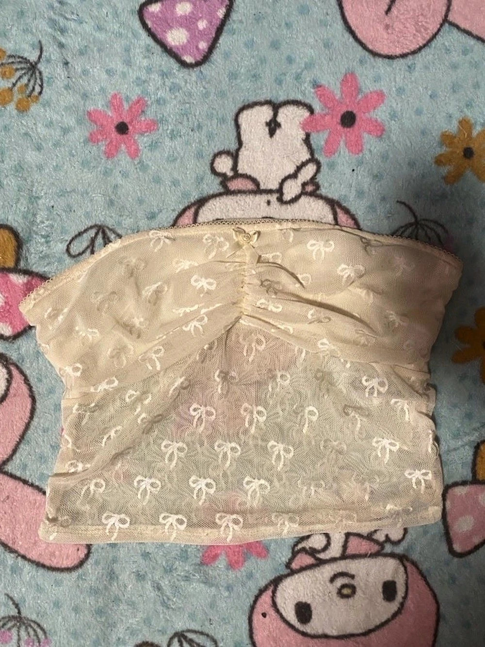 Cream Lace Crop Top